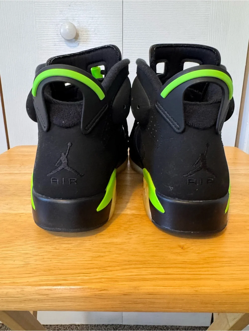 Mens Air Jordan Retro 6 Black Electric Green High-Top Athletic Sneakers Size 8